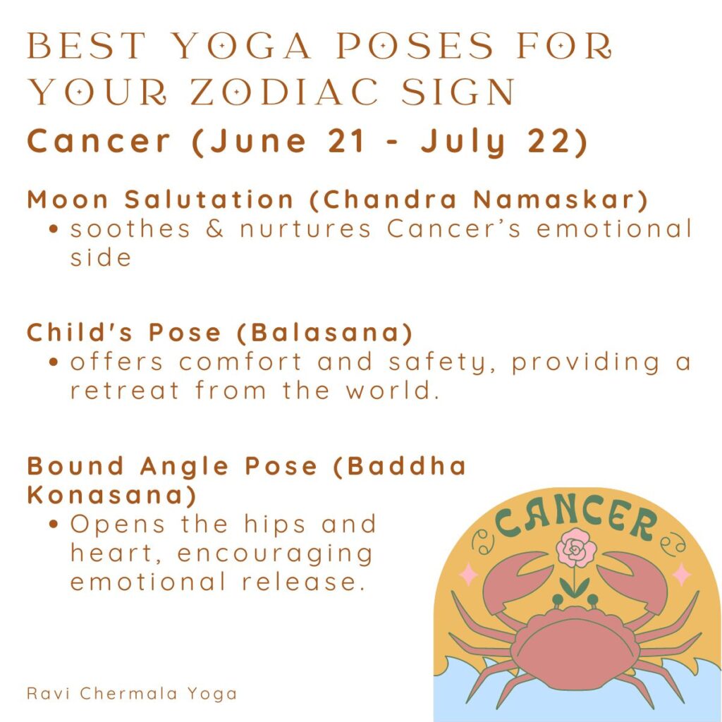 best yoga poses for cancer zodiac sign