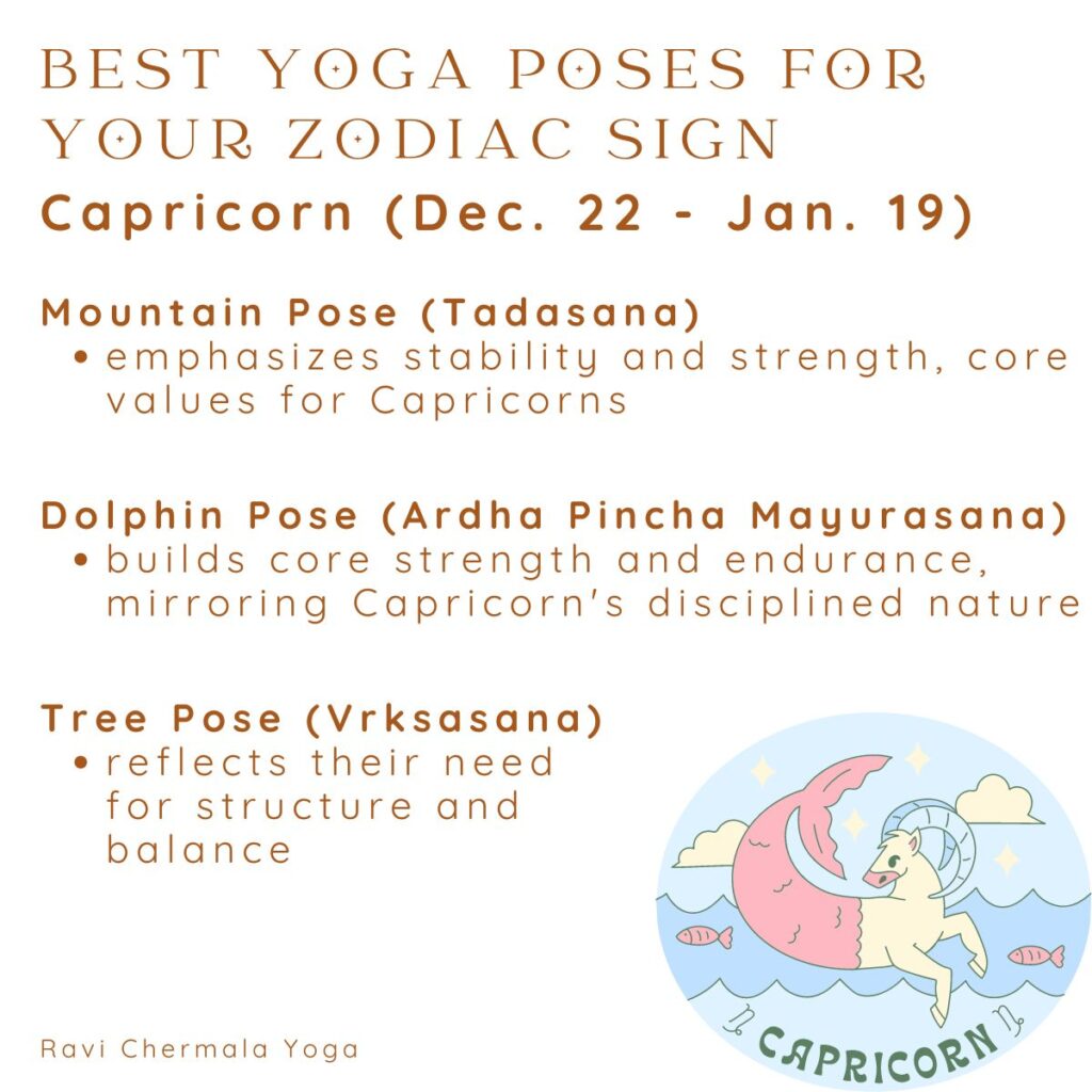 best yoga poses for capricorn zodiac sign